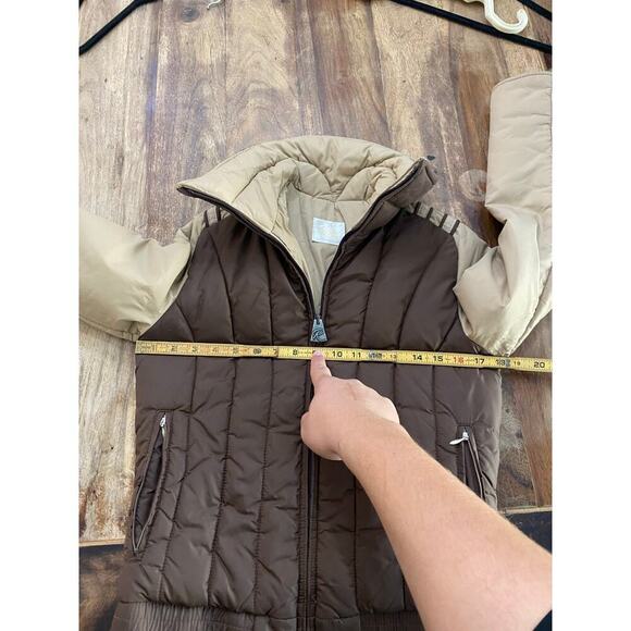 Vintage Robbe Ski jacket Brown & Beige Lightweight Zip Up Quilted Size small - Picture 5 of 6